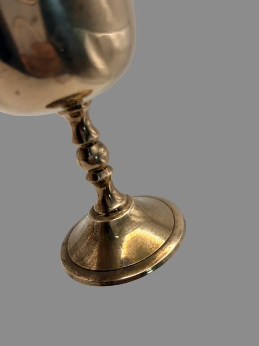 Vintage Silver Plate Over Brass Goblets Pair MCM India 5
